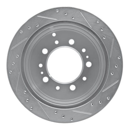 R1 Concepts R1 98-07 Lexus LX470 Rear Left Drilled & Slotted Silver Brake Rotor