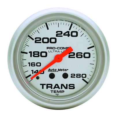 Autometer Ultra-Lite 66.7mm Mechanical 140-280 Degree F Transmission Temperature Gauge