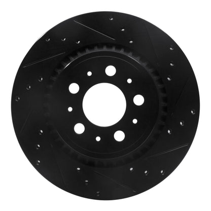 R1 Concepts R1 03-14 Volvo XC90 Rear Right Drilled & Slotted Black Brake Rotor