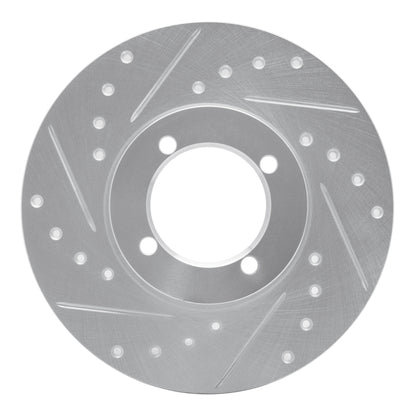 R1 Concepts R1 74-79 Lotus Eclat Front Left Drilled & Slotted Silver Brake Rotor