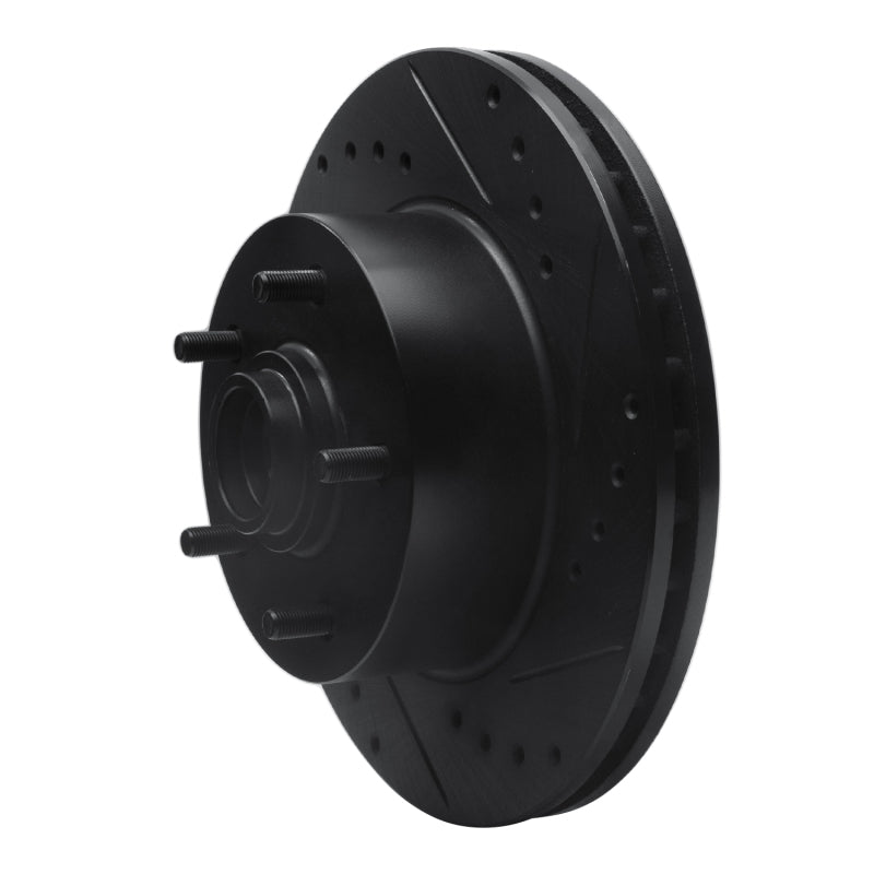 R1 Concepts R1 67-74 Buick GS Front Right Drilled & Slotted Black Brake Rotor
