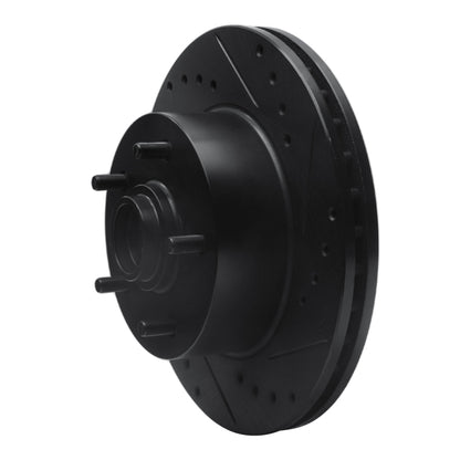 R1 Concepts R1 67-74 Buick GS Front Right Drilled & Slotted Black Brake Rotor