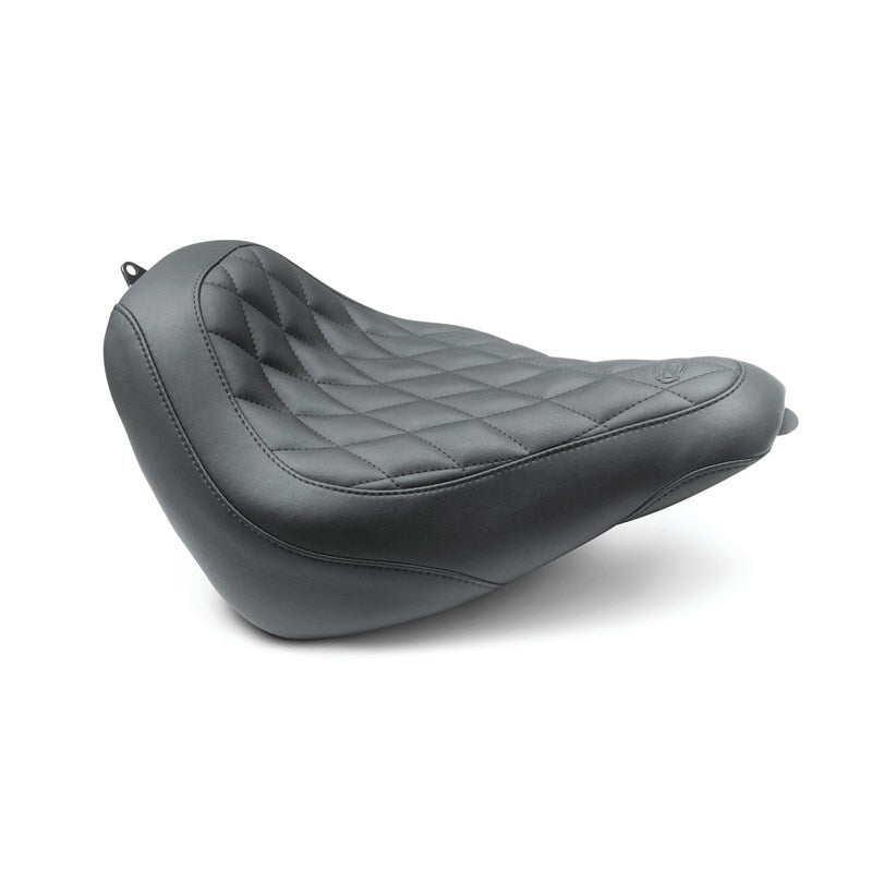 Mustang Motorcycle Mustang 18-21 Harley Street Bob Wide Tripper Solo Seat Diamond Stitch - Black