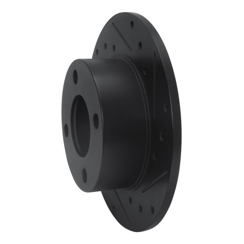 R1 Concepts R1 82-98 Audi 5000 Rear Right Drilled & Slotted Black Brake Rotor
