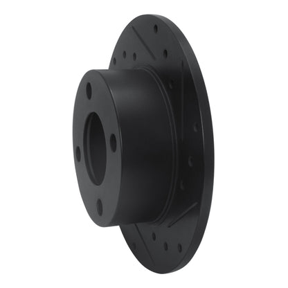 R1 Concepts R1 82-98 Audi 5000 Rear Right Drilled & Slotted Black Brake Rotor