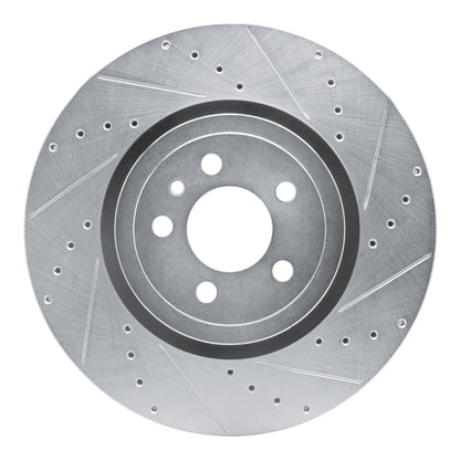 R1 Concepts R1 14-23 Dodge Charger Front Right Drilled & Slotted Silver Brake Rotor