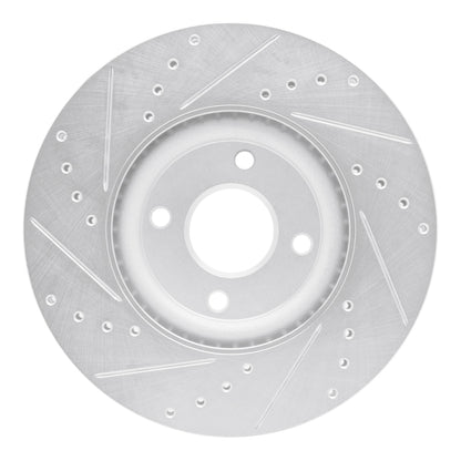 R1 Concepts R1 18-22 Ford Ecosport Front Right Drilled & Slotted Silver Brake Rotor