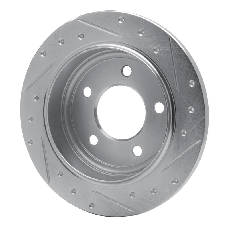 R1 Concepts R1 93-04 Chrysler 300M Rear Left Drilled & Slotted Silver Brake Rotor