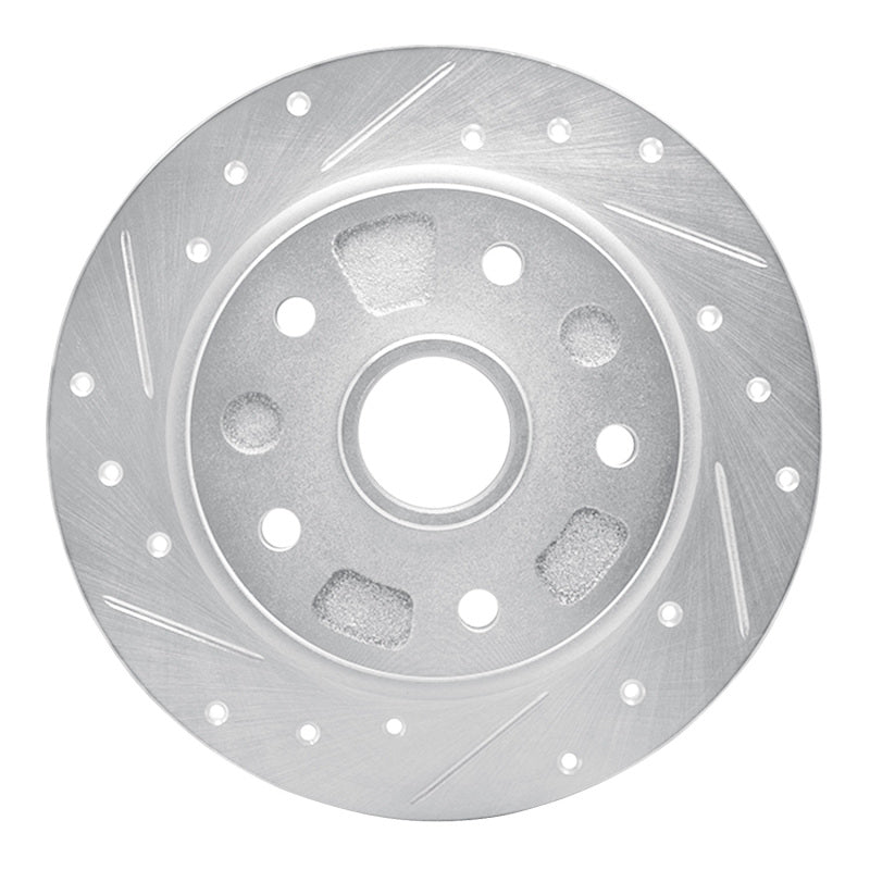 R1 Concepts R1 88-92 Ford Probe Rear Left Drilled & Slotted Silver Brake Rotor