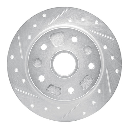 R1 Concepts R1 88-92 Ford Probe Rear Left Drilled & Slotted Silver Brake Rotor