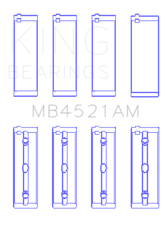 King Engine Bearings Mercedes Benz M 272.911 / M 272.920 (Size 0.5) Crankshaft Main Bearing Set