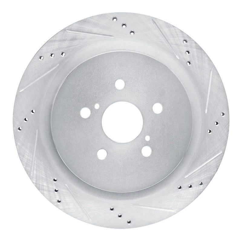 R1 Concepts R1 16-22 Lexus RX350 Rear Right Drilled & Slotted Silver Brake Rotor