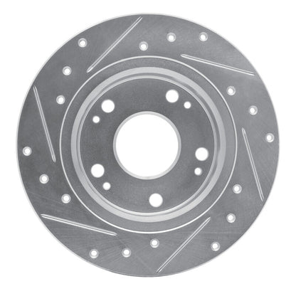 R1 Concepts R1 03-08 Acura TSX Rear Right Drilled & Slotted Silver Brake Rotor