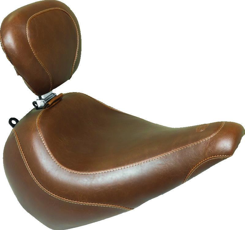 Mustang Motorcycle Mustang Harley Low Medallion Sissy Bar Pad (9.5 inch x 9 inch) - Brown