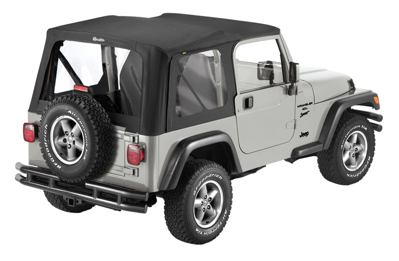 Bestop 03-06 Jeep Wrangler TJ Replace A-Top (Blk Diamond Sailcloth Clear Windows No Door Skins )