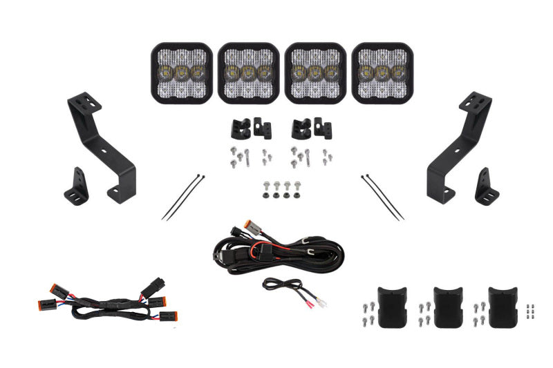 Diode Dynamics SS5 Grille CrossLink Lightbar Kit for 2019-Present Ram Sport - White Combo
