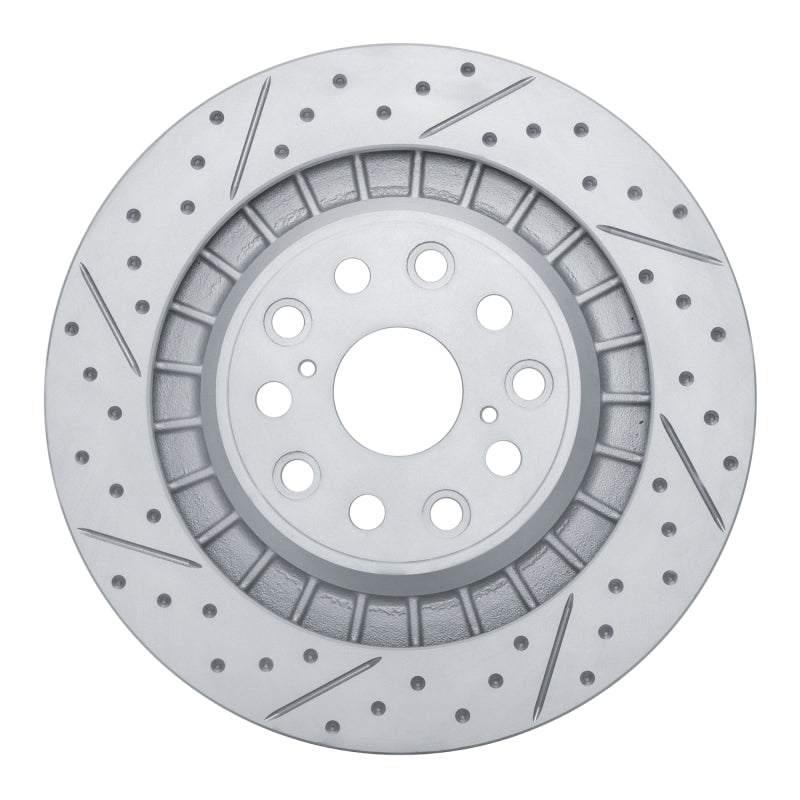 R1 Concepts R1 18-23 Lexus Ls500 Left Rear Drilled & Slotted Geo-Carbon Rotor