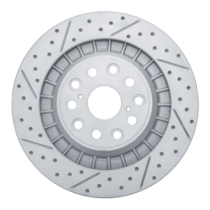 R1 Concepts R1 18-23 Lexus Ls500 Left Rear Drilled & Slotted Geo-Carbon Rotor