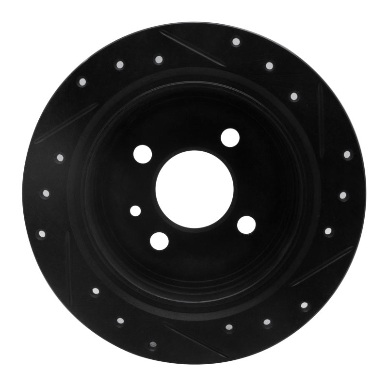 R1 Concepts R1 84-91 BMW 325IS Rear Left Drilled & Slotted Black Brake Rotor