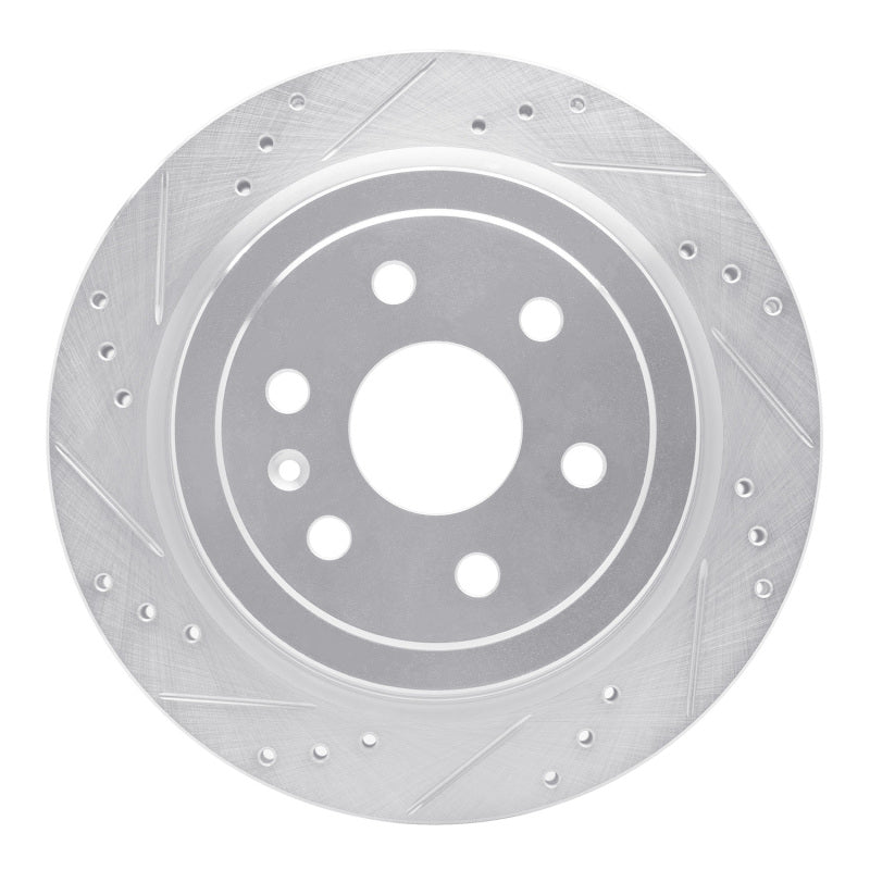 R1 Concepts R1 10-16 Cadillac SRX Rear Left Drilled & Slotted Silver Brake Rotor