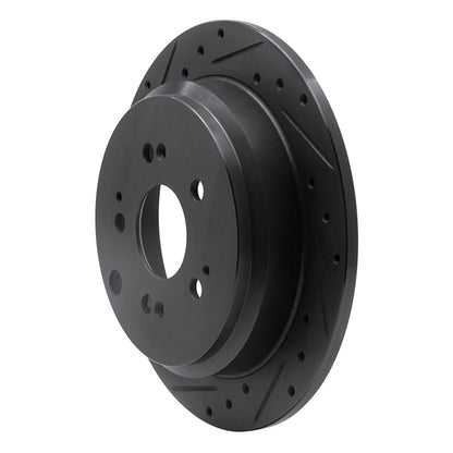 R1 Concepts R1 05-10 Honda Odyssey Rear Left Drilled & Slotted Black Brake Rotor