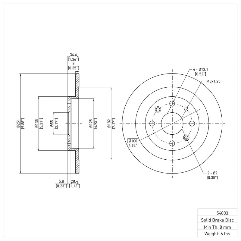 DFC 94-02 Mazda Miata Rear Brake Rotor