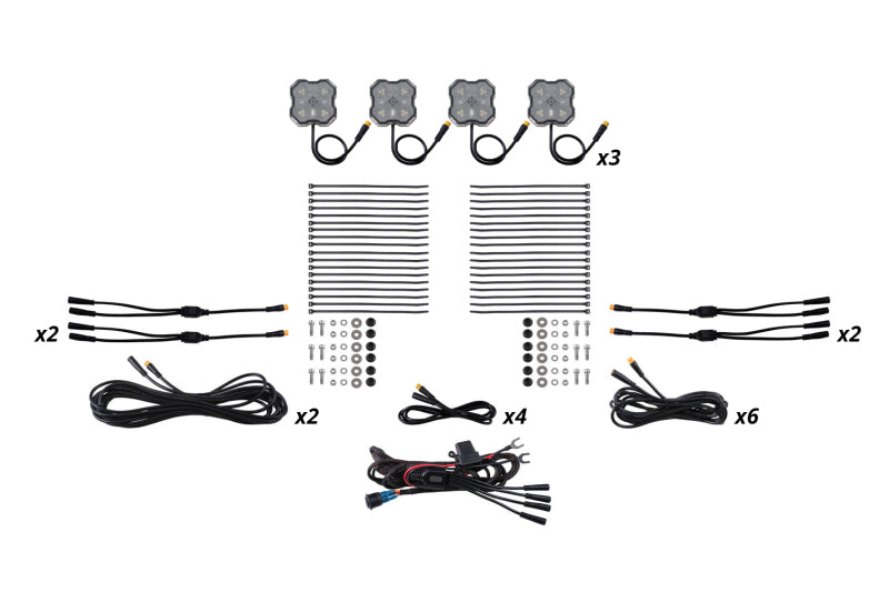 Diode Dynamics Rock Light - Red/White - M8 12-Pack