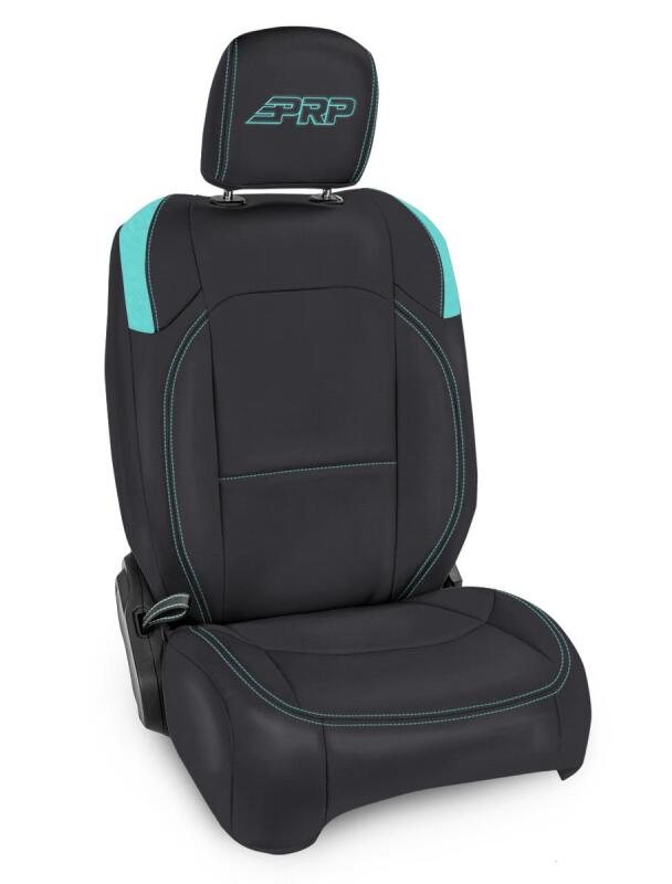 PRP Seats PRP Jeep Wrangler JL Front Seat Covers - 2 door- with Molle Back (Pair) - Black/Teal