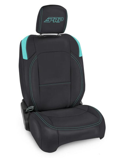 PRP Seats PRP Jeep Wrangler JL Front Seat Covers Jeep Gladiator JT- with Molle Back (Pair) - Black/Teal