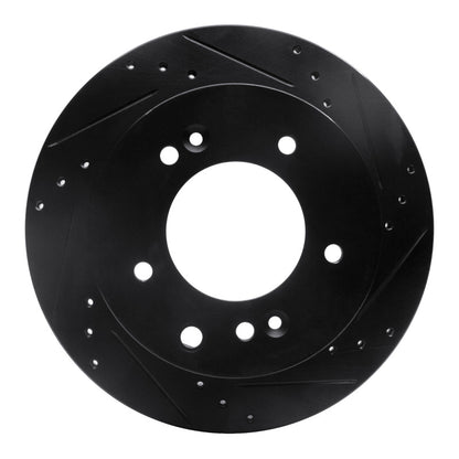 R1 Concepts R1 03-06 Kia Sorento Rear Right Drilled & Slotted Black Brake Rotor
