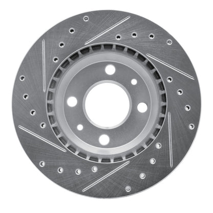 R1 Concepts R1 87-93 Saab 900 Front Right Drilled & Slotted Silver Brake Rotor