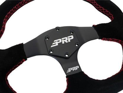 PRP Seats PRP Comp-R D-Shape Suede Steering Wheel - Red