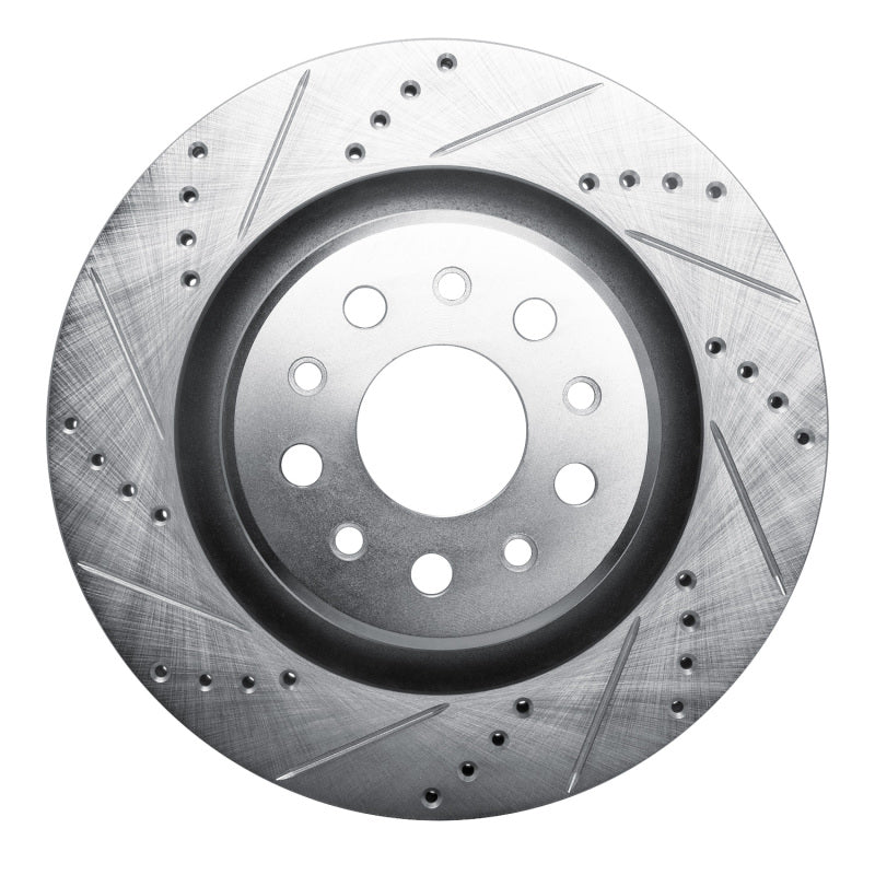 R1 Concepts R1 17-24 Maserati LeVante Rear Left Drilled & Slotted Silver Brake Rotor
