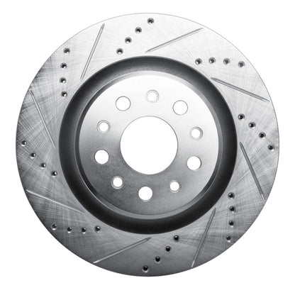R1 Concepts R1 17-24 Maserati LeVante Rear Left Drilled & Slotted Silver Brake Rotor