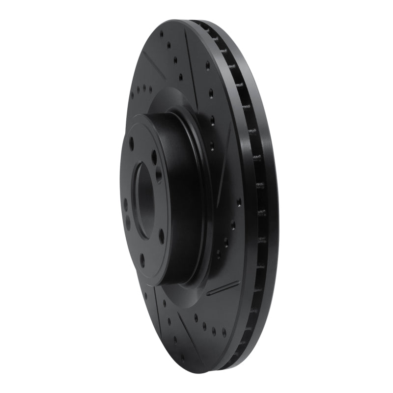 R1 Concepts R1 10-16 Hyundai Genesis Coupe Front Right Drilled & Slotted Black Brake Rotor