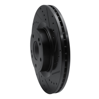 R1 Concepts R1 10-16 Hyundai Genesis Coupe Front Right Drilled & Slotted Black Brake Rotor