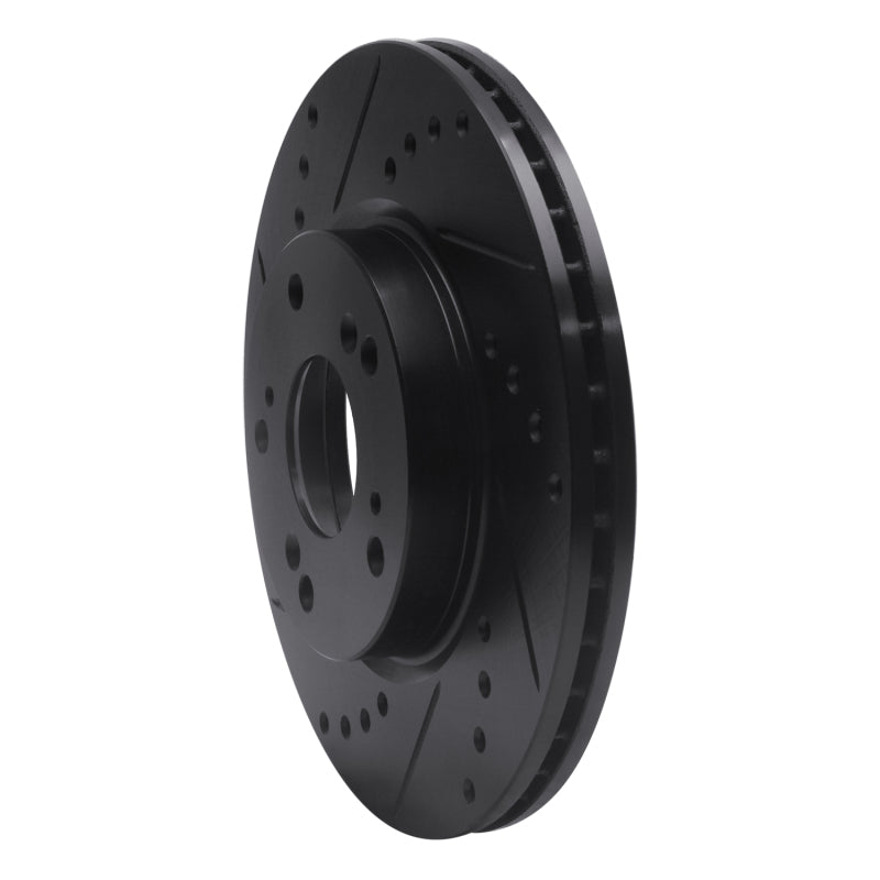 R1 Concepts R1 03-17 Acura ILX Front Left Drilled & Slotted Black Brake Rotor