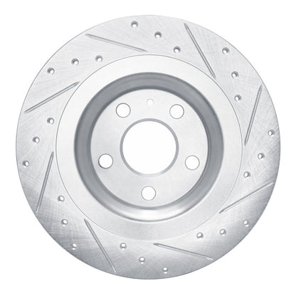 R1 Concepts R1 19-25 Volvo XC40 Rear Left Drilled & Slotted Silver Brake Rotor