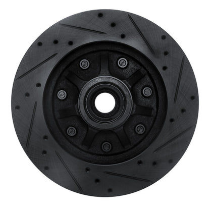 R1 Concepts R1 97-02 Ford F-250 2WD (Excl Super Duty) Front Left Drilled & Slotted Black Brake Rotor