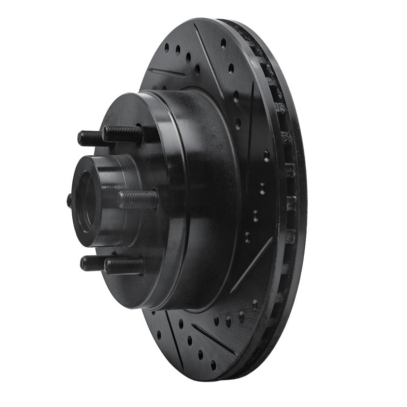 R1 Concepts R1 91-96 Dodge Dakota RWD Front Right Drilled & Slotted Black Brake Rotor