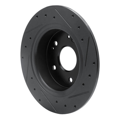 R1 Concepts R1 2016-2025 Honda Accord Sedan Rear Left Drilled & Slotted Black Brake Rotor