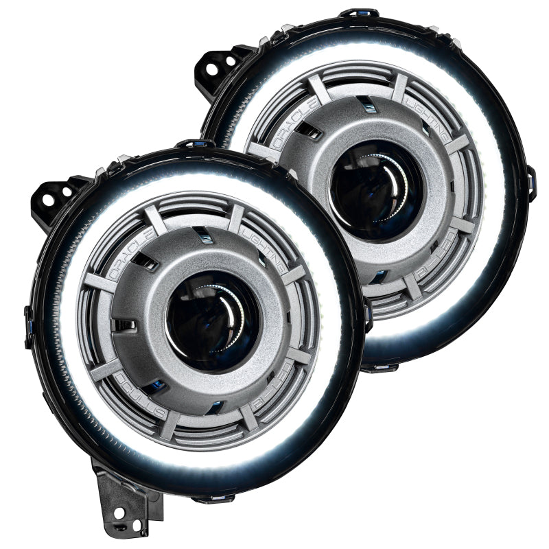 ORACLE Lighting Oracle Oculus Bi-LED Projector Headlights for Jeep JL/Gladiator JT Satin Silver 5500K