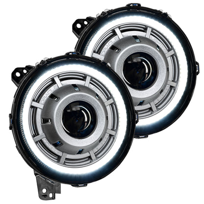 ORACLE Lighting Oracle Oculus Bi-LED Projector Headlights for Jeep JL/Gladiator JT Satin Silver 5500K