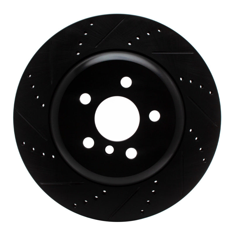 R1 Concepts R1 17-25 BMW 430I Right Rear Drilled & Slotted Black Brake Rotor
