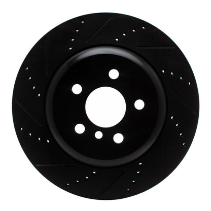 R1 Concepts R1 17-25 BMW 430I Right Rear Drilled & Slotted Black Brake Rotor
