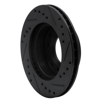 R1 Concepts R1 86-88 Mazda RX-7 Front Left Drilled & Slotted Black Brake Rotor
