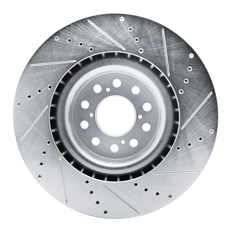 R1 Concepts R1 17-25 Acura Integra Front Left Drilled & Slotted Silver Brake Rotor