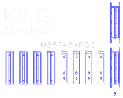 King Engine Bearings Subaru Fa20/Toyota 4U-Gse (Size +0.50mm) Main Bearing Set