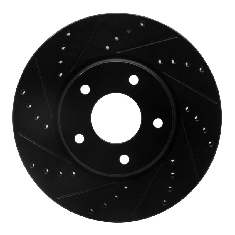 R1 Concepts R1 02-17 Infiniti M45 Front Left Drilled & Slotted Black Brake Rotor