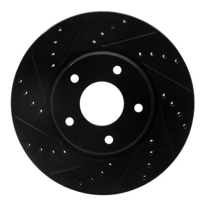 R1 Concepts R1 02-17 Infiniti M45 Front Left Drilled & Slotted Black Brake Rotor
